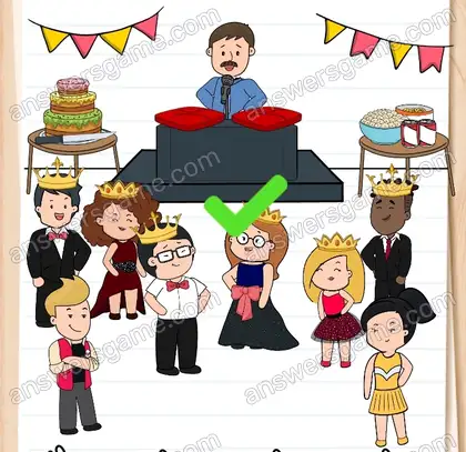 Il est temps de choisir le roi et la reine du bal. Brain Test 2 Niveau 19 solution