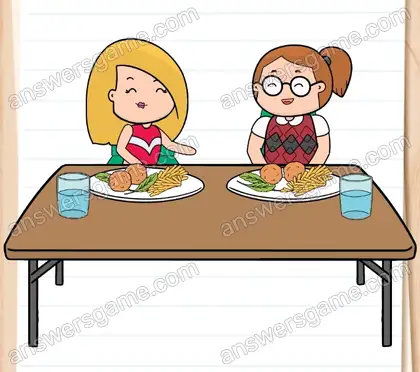 La dame de la cantine s’est encore trompée dans les portions ! Arrangez ça. Brain Test 2 Niveau 3 solution