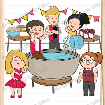 Les invités s’attendaient à une piscine. Brain Test 2 Niveau 8 solution