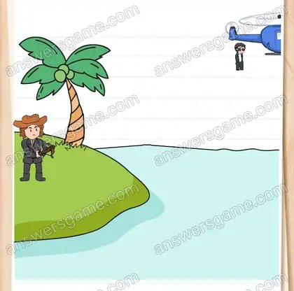 Victor s’enfuit à bord de son hélicoptère. Brain Test 2 Niveau 10 solution