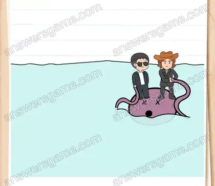 Ils doivent atteindre la terre ferme. Brain Test 2 Niveau 15 solution