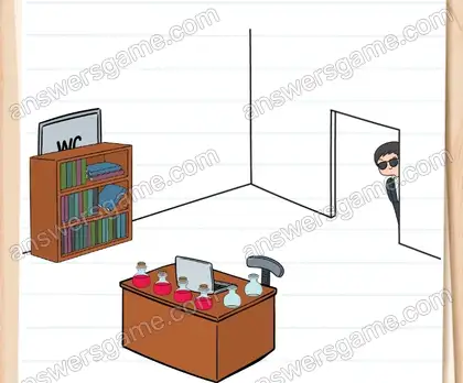 Dupont a trouvé Dracula. Il doit fouiller son ordinateur. Brain Test 2 Niveau 19 solution