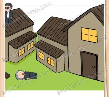 Dupont doit passer par les toits. Brain Test 2 Niveau 6 solution