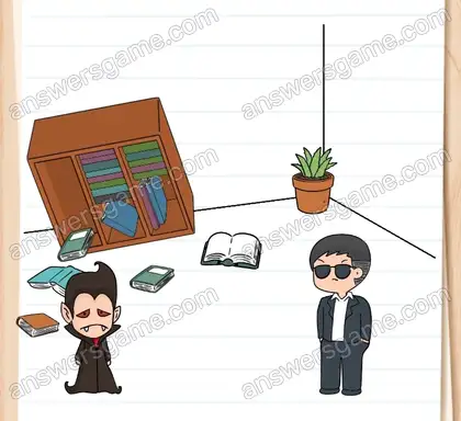 Dracula est sorti des toilettes. Brain Test 2 Niveau 1 solution