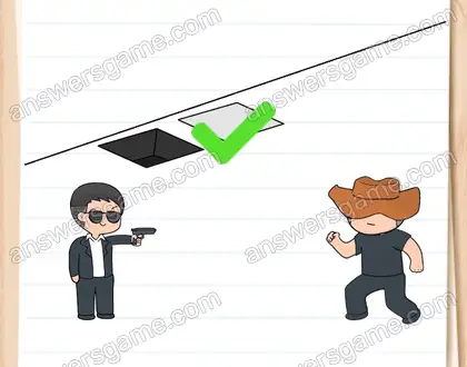 Joe est à terre ! Dupont est seul face au voyou. Brain Test 2 Niveau 11 solution