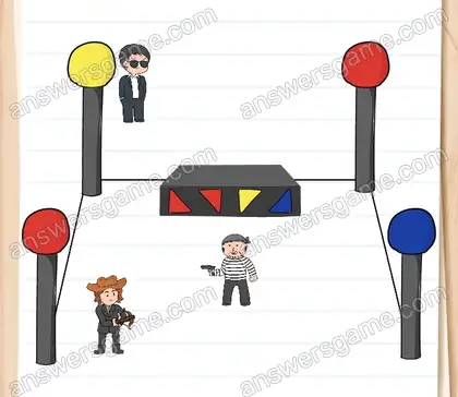 Les boules d’énergie alimentent le portail. Il faut le fermer. Brain Test 2 Niveau 20 solution
