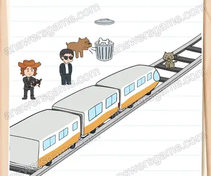 Pour aller à l’usine, ils doivent prendre le train. Brain Test 2 Niveau 7 solution