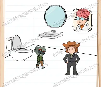 Le zombie doit parler du Docteur Encéphale. Brain Test 2 Niveau 10 solution