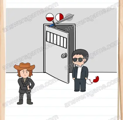 Il faut que Joe ouvre la porte. Brain Test 2 Niveau 13 solution