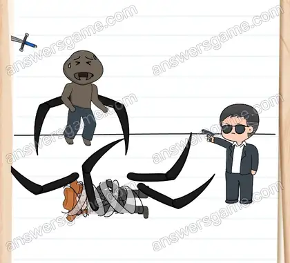 Arachno prend Joe dans sa toile ! Arrêtez-le. Brain Test 2 Niveau 17 solution