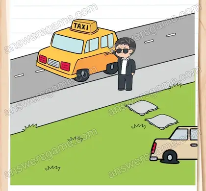 Dupont a un pneu crevé. Trouvez un autre moyen de transport. Brain Test 2 Niveau 3 solution