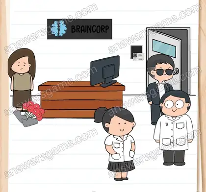 Dupont doit réussir à franchir cette porte. Brain Test 2 Niveau 4 solution