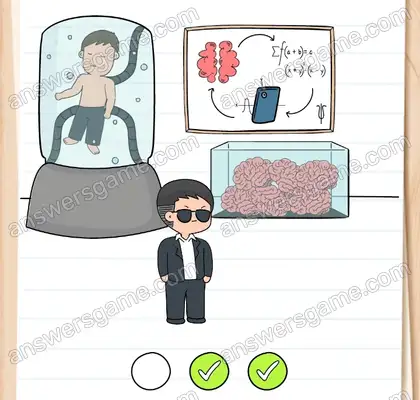 Des expériences illégales ! Dupont a besoin de preuves. Brain Test 2 Niveau 6 solution