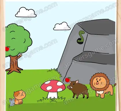 Voilà le roi ! Nos amis doivent le vaincre. Brain Test 2 Niveau 26 solution