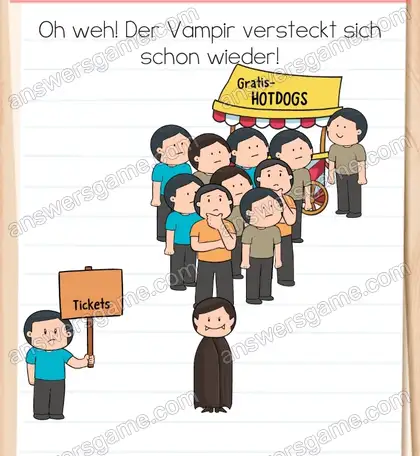Oh weh! Der Vampir versteckt sich schon wieder. Brain Test 2 Level 4 Lösungen