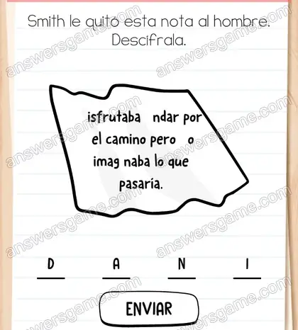 Smith le quitó esta nota al hombre. Descífrala. Brain Test 2 Nivel 10 solución