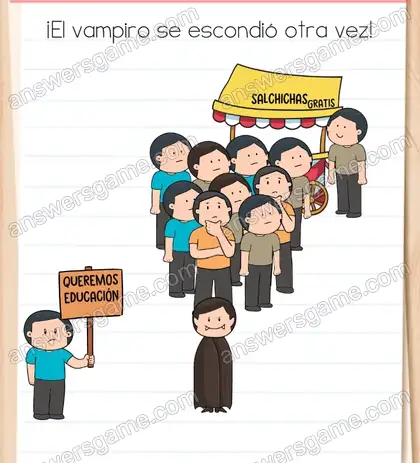 ¡El vampiro se escondió otra vez!. Brain Test 2 Nivel 4 solución