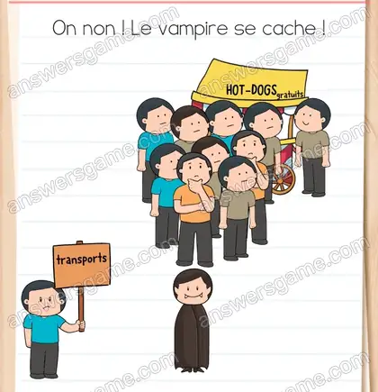On non ! Le vampire se cache. Brain Test 2 Niveau 4 solution