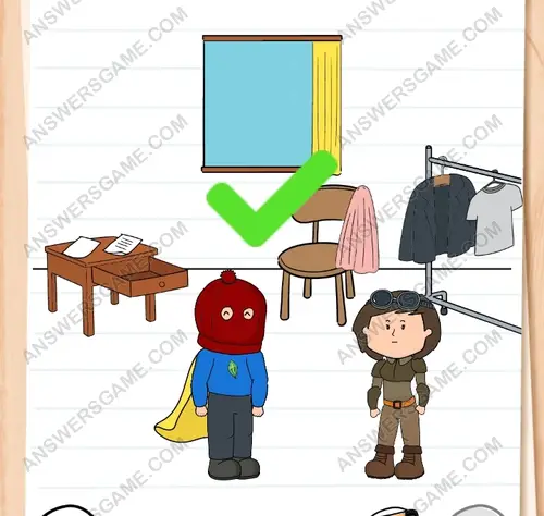 Ale se întoarce acasă cu tatăl ei, iar lui îi trebuie un costum de supererou. Brain Test 3 Nivelul 147