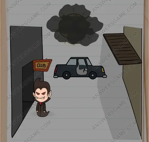 Dracula must get to his club. But the sunshine is too much for him. Brain Test 3 Level 87