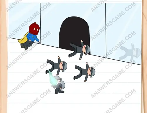 Hypermann will den Banküberfall verhindern. Brain Test 3 Level 149