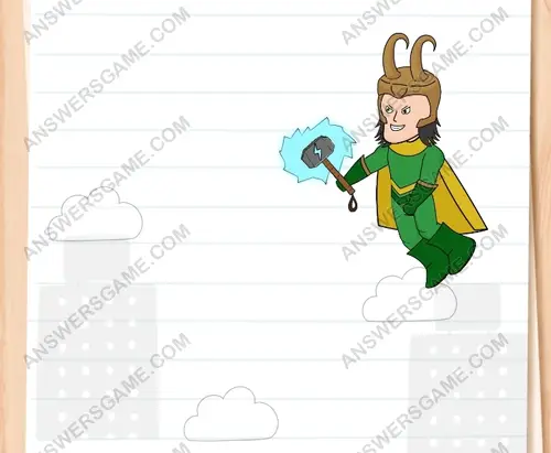 Thor bojuje se svým otravným bratrem. Brain Test 3 Úroveň 185