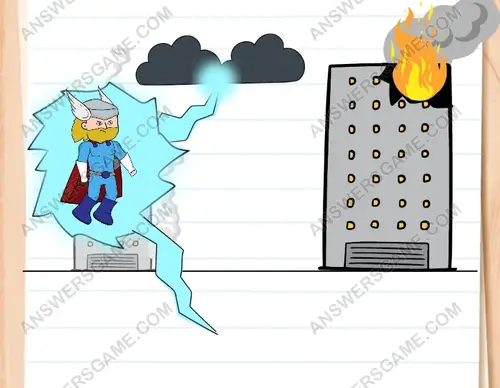 Thor a récupéré son marteau. Déclenchez la foudre. Brain Test 3 Niveau 211