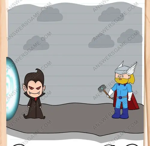 Tn. Drakuli harus melewati Thor untuk memasuki Asgard. Brain Test 3 Level 141