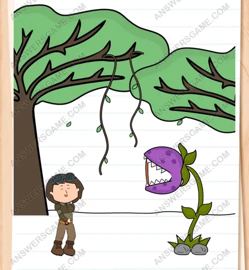 ¡Necesito pasar junto a esa planta carnívora!. Brain Test 3 Nivel 52