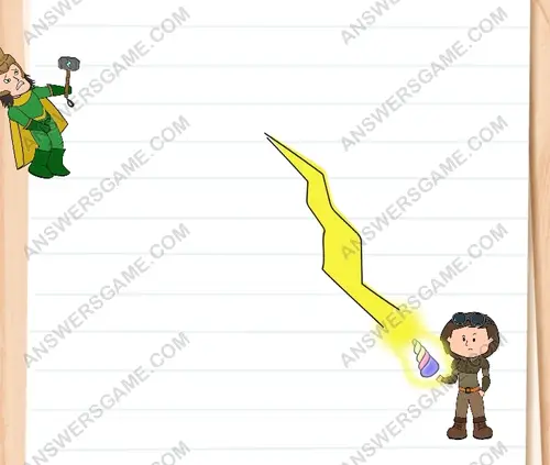 Tanduk dalam kekuatan penuh. Saatnya menyerang balik Loki. Brain Test 3 Level 207