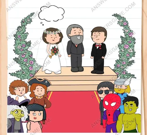 ¡Es el día de la boda! Esperan que Alice acepte. Brain Test 3 Nivel 218