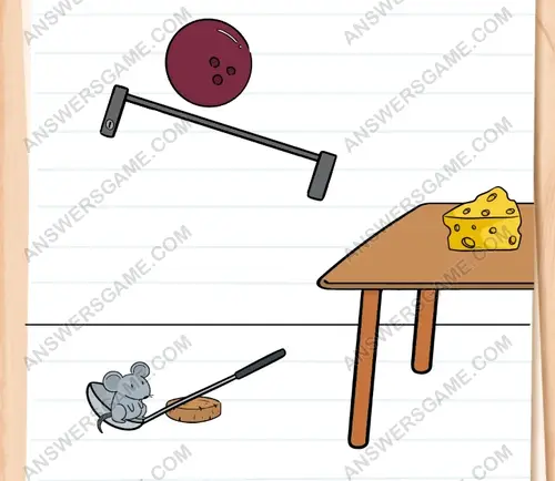 Miki vuole raggiungere il formaggio. Brain Test 3 Livello 69