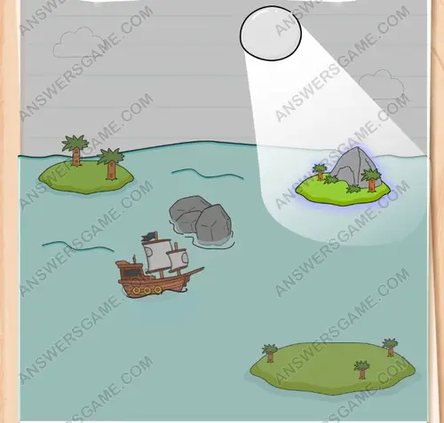 Mereka berlayar ke lokasi, namun tak ada satu pun pulau di sana. Brain Test 3 Level 187