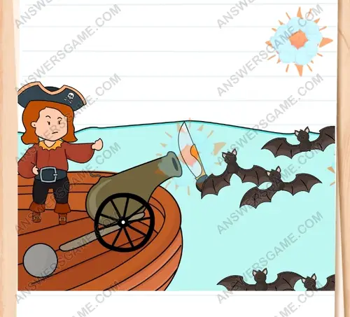 Mary must deal with the bats chasing them. Brain Test 3 Level 281