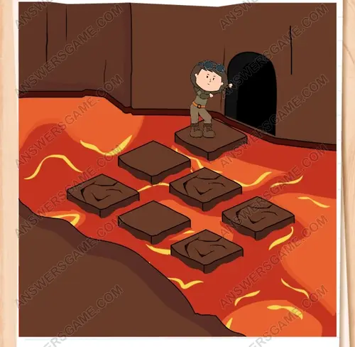 Alice tiene que cruzar el río de lava. Brain Test 3 Nivel 104