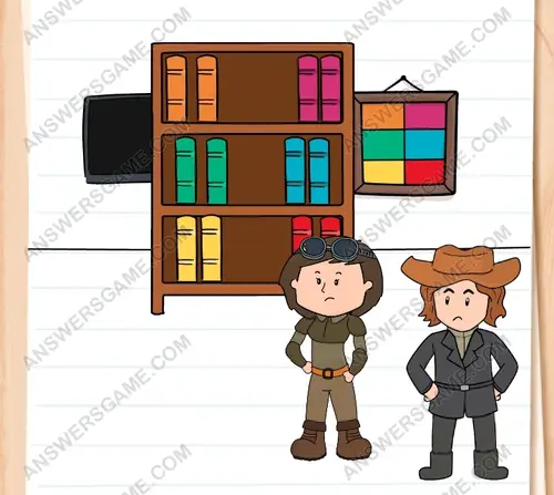 There is something behind that bookcase. How to move it. Brain Test 3 Level 242