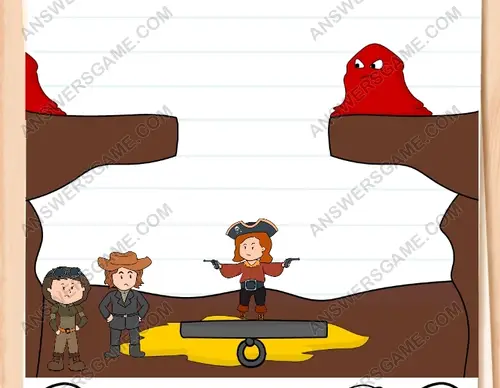 They must save Mary from the red slimes. Brain Test 3 Level 270