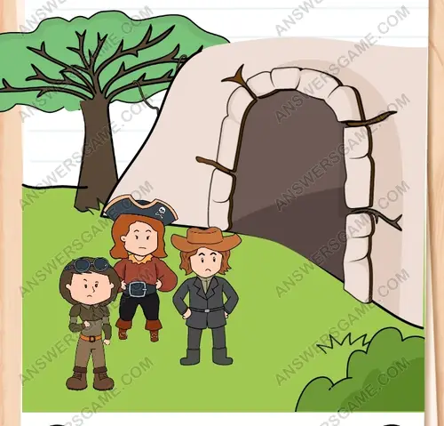 Mata Air Kehidupan ada di dalam gua ini, tapi mereka harus membuka pintunya. Brain Test 3 Level 259