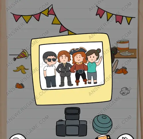 What a crazy party! Tidy them up for a photo. Brain Test 3 Level 99