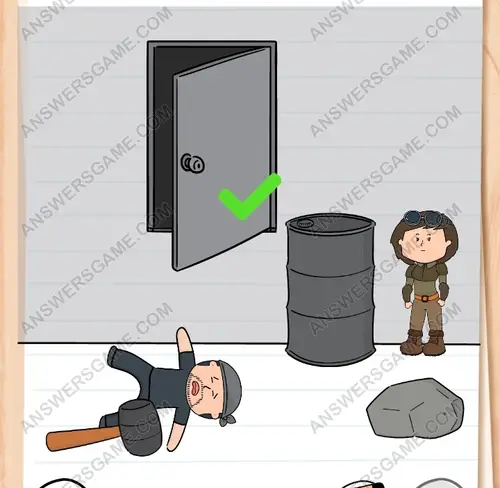 There is someone behind that door. Brain Test 3 Level 24