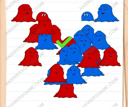 Ponle fin a la guerra entre las babas rojas y azules. Brain Test 3 Nivel 273