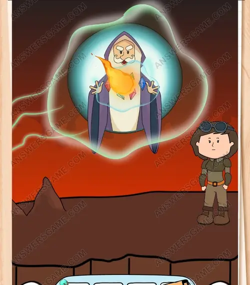 Try to get his staff while I distract him! There is his staff. Brain Test 3 Level 115