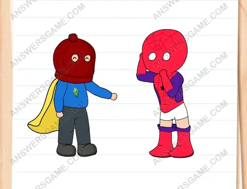 Tipul Păianjen râde de costumul Omului Energetic. Răzbună-te. Brain Test 3 Nivelul 163