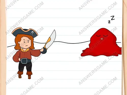 Marie muss diese Schleime besiegen. Brain Test 3 Level 264