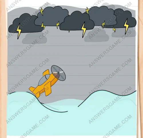 Alina muss durch einen Sturm fliegen. Brain Test 3 Level 119