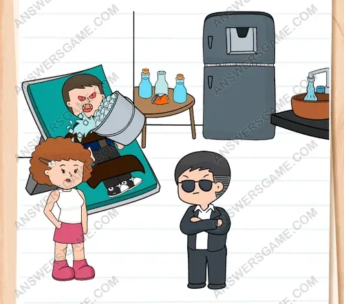 Ils doivent réussir à apaiser Pierre. Brain Test 3 Niveau 252