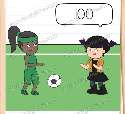 Jenny muss diesen Ball 100 mal in der Luft jonglieren. Brain Test 4 Level 102