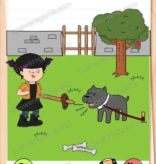 Muszę nakarmić tego strasznego psa. Brain Test 4 Poziom 112