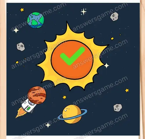 Astropies musi wylądować na małej planecie po prawej. Brain Test 4 Poziom 125