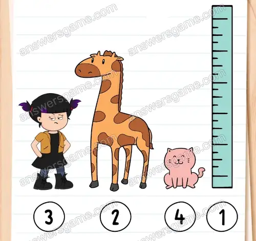 Dotknij ich zgodnie z wysokością. Zacznij od najdłuższej. Brain Test 4 Poziom 35